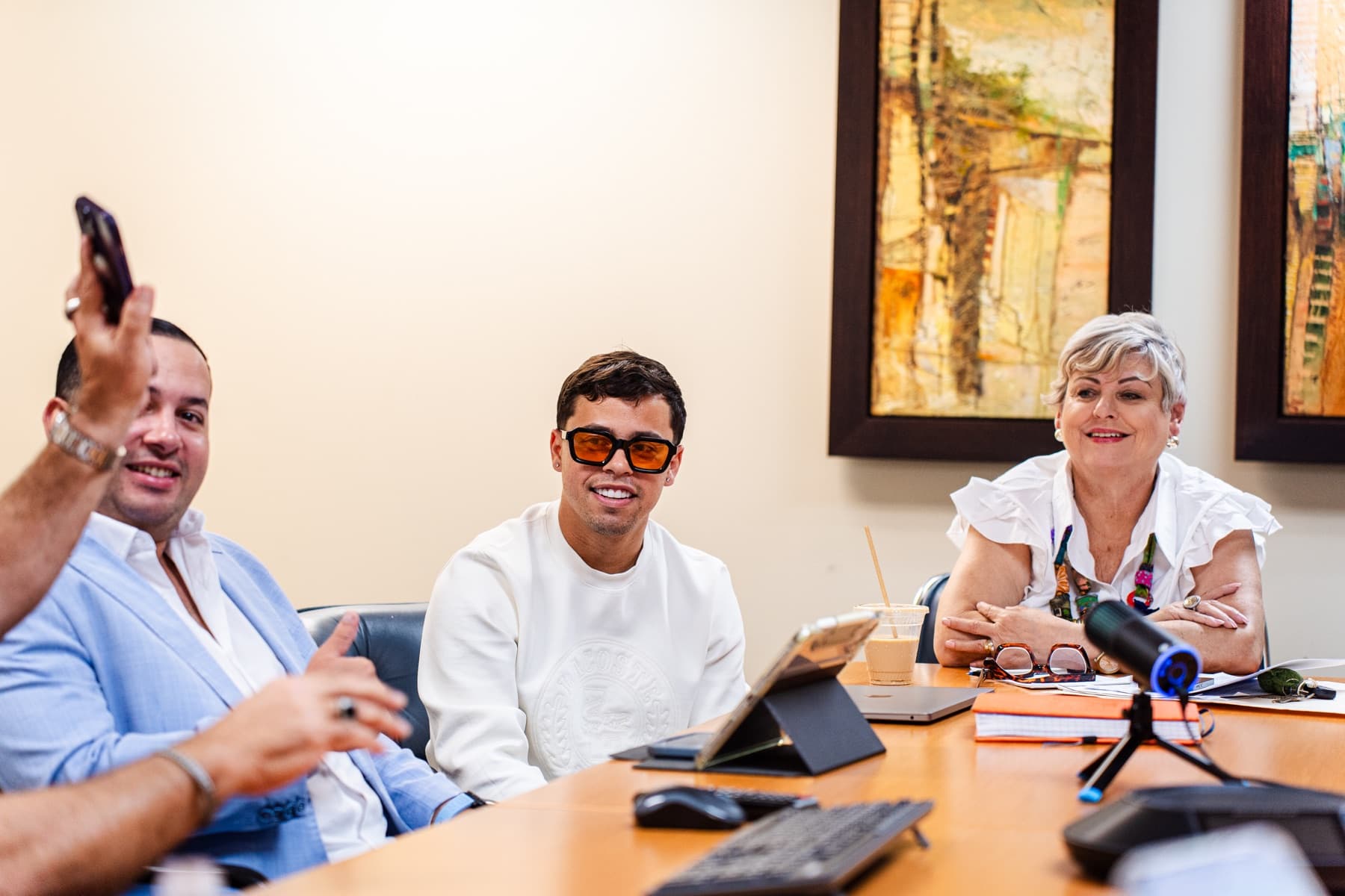 Team and client in a strategy meeting